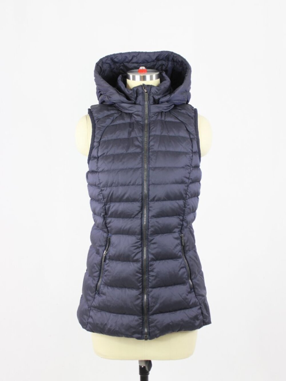 LULULEMON Down For It Midnight Navy Blue Goose Down Hooded Puffer Vest, Size 4